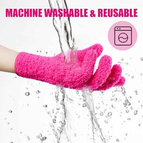 3 Pairs Reusable Microfiber Hair Dye Gloves for Hair Coloring & Cleaning - Protects Hands, Prevents Damage to Fragile Hair, Ensures Efficient Dye Application, Machine Washable Eco-Friendly Use