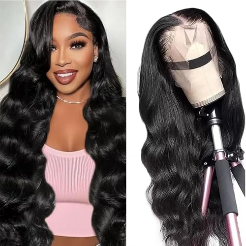 20 Inch Body Wave Lace Front Wigs Human Hair 200% Density 13x6 HD Lace Frontal Wig Pre Plucked Body Wave Wig with Baby Hair Glueless wigs for Women Daily