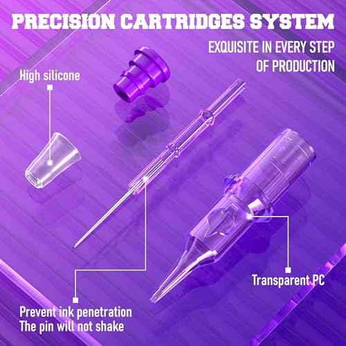 1203RL Disposable Tattoo Cartridge Needles 20Pcs #12 Standard 0.35mm 3 Round Liner Long Taper Size with Membrane Safety Cartridges for Beginners and Professional Tattoo Artists