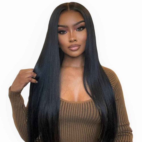 Qunali 30inch Lace Front Wigs Human Hair 13x4 Straight Lace Front Wigs HD Transparent 200% Density Glueless Wigs For Black Women Pre Plucked With Baby Hair