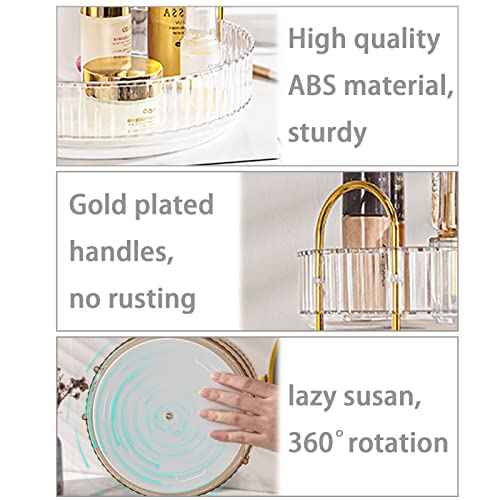 Rotating Makeup Organizer for Vanity, Large Capacity Skincare Perfume Storage, Bathroom Counter Organizer, 360 Spinning Cosmetic Dresser Countertop Organizers (Clear, 3 Tier)