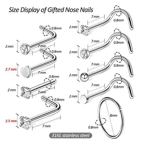 2 PCS Disposable Nose Piercing Gun Self Nose Piercing Kit Piercing Nose Rings Piercer Hypoallergenic Nose Stud