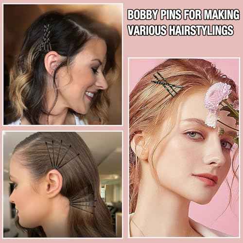 240PCS Large Bobby Pins Black Jumbo Bobby pins Black Long Hair Pins Clips for Women Girls with Box for Women Girls, 2.76 Inch/7cm
