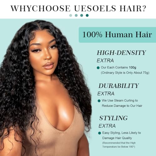 18 18 20 Inch Water Wave Human Hair Bundles Brazilian Virgin Human Hair Bundles 12A Deep Water Wave Bundles 100% Real Human Hair Extensions Natural Black