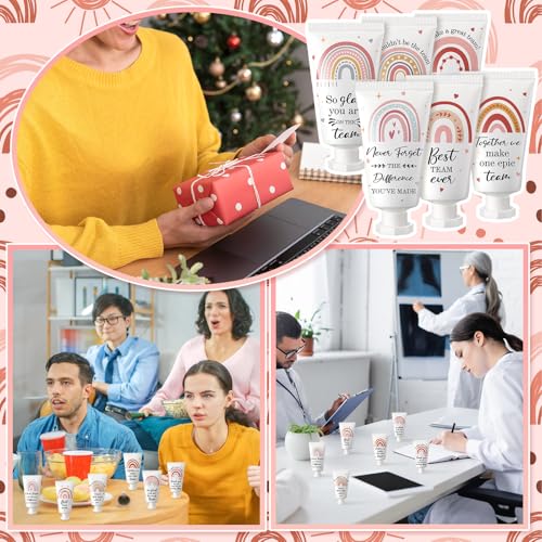 24 Pack Employee Appreciation Team Gifts Bulk Travel Size Hand Cream Inspirational Thank You Gifts Boho Rainbow Hand Lotion Bulk for Teachers Day Christmas Staff Employees Coworkers Women