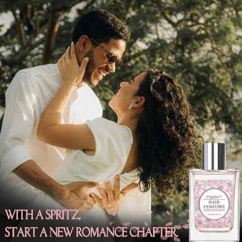 Hair Perfume for Women, Long-Lasting Pheromone Perfume oil Sweet Floral Fragrance, Castor oil & Rose Hydrosol for Nourishing and Hydrating Hair Shine Spray, 1.69 fl.oz