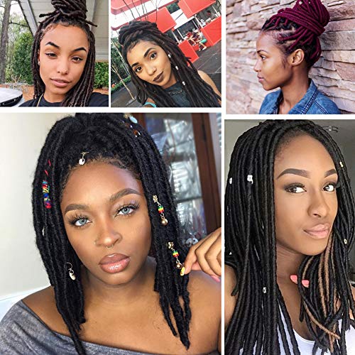 Callia Dreadlock Crochet Hair 14 Inch Dreadlocks Crochet Braids Faux Locs Crochet Hair for Black Women 6 Packs Crochet Dreadlocks Bomba Faux Locs Dread Synthetic Dreadlocks Braids 4#