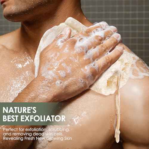 3PCS Egyptian Natural Loofah Exfoliating Body Scrubber, Natural Real Egyptian Loofah Sponge Bath & Shower Scrub exfoliating loofah for Women and Men, Luffa Sponges for Face, Back & Body