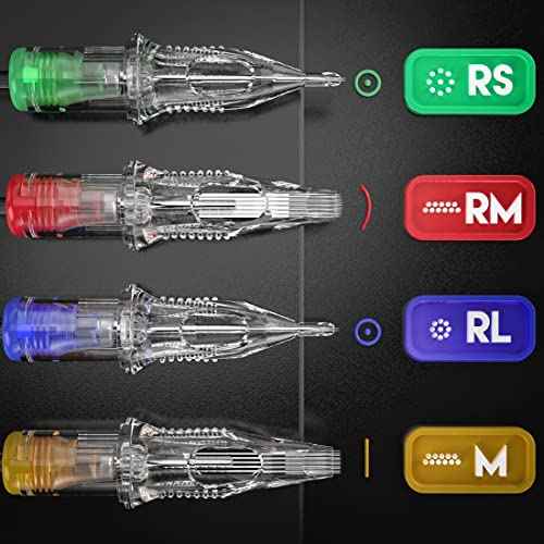 Dragonhawk Extreme Tattoo Needles - 20PCS Disposable Round Liner Cartridges 1207RL Professional Needles for Lining Work Fits Most Tattoo Machines