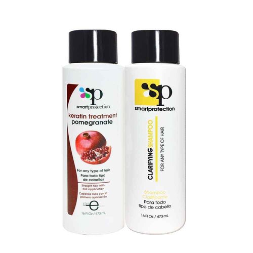 infinito colors Pomegranate Medium Strength Keratin Treatment with Clarifying Shampoo 16oz by Smart Protection