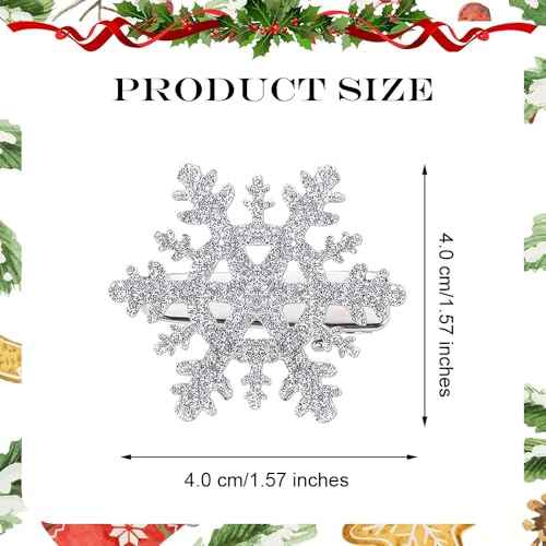 16 Pcs Snowflake Hair Clips Glitter Snowflake Hair Accessories Hairpins for Women Glitter Christmas Hair Barrettes Alligator Clips for Winter Holiday Party Supplies Party Favors