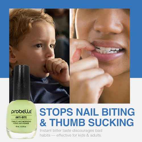 Probelle Anti-Bite, Nail Biting Treatment for Kids & Adults to Quit habit, No Bite Nail Polish Deterrent, Thumb Guard & Prevents Finger Sucking, Bitter Taste Nail Care, For Ages 3+, 0.5 fl oz (15 ml)