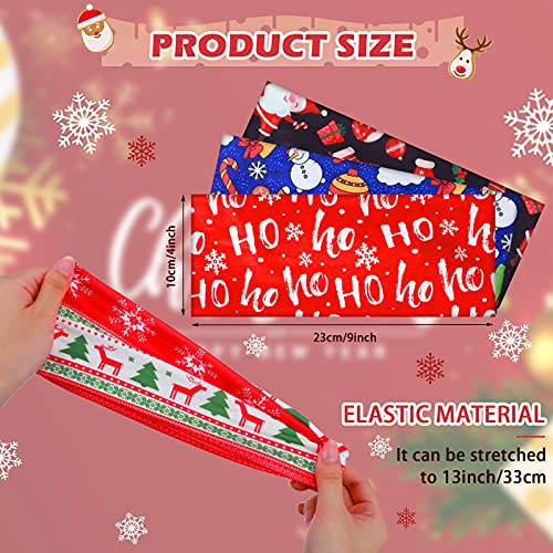 MTLEE 12 Pcs Christmas Stretchy Headbands for Women Christmas Hair Accessories Non Slip Head Wrap for Women(Classic Pattern)