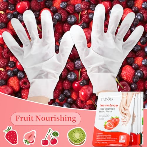 24 Pcs Fruits Beauty Hand Mask Bulk Hydrating Hand Moisturizing Gloves Treatment Mask for Spa Kit Sleeping Skincare Gift Beauty Kits for Women