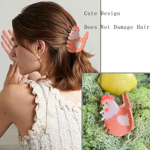 Chicken Claw Hair Clip, Korean Super Cute Animal Hair Clip Acetate Acid Anti-Slip Design Cartoon Barrettes 2024 New Interesting Big Hairpin for Women Girs Hair Accessories £¨1 PCS-Chicken£©