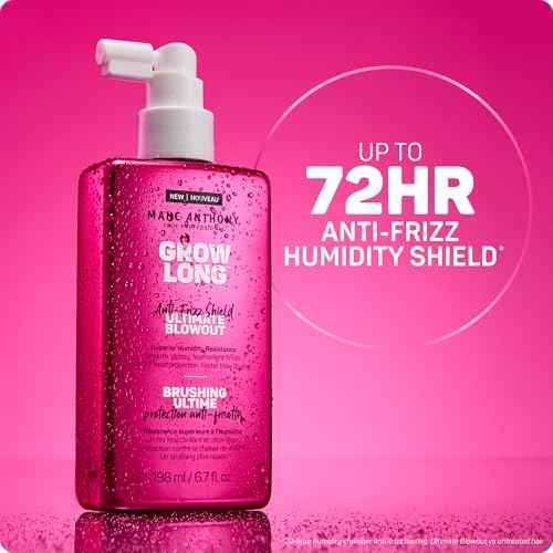 Marc Anthony Anti-Frizz Shield Ultimate Blowout Spray, Grow Long - Smooth, Shiny Hair in High Humidity - Heat Protectant - 6.7 oz