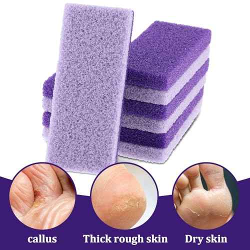 6Pcs Pumice Stone for Feet Callus Remover Gentle and Effective Foot Scrubber Heel Scraper Removes Dead Skin Exfoliating Pedicure Tool for Silky Feet