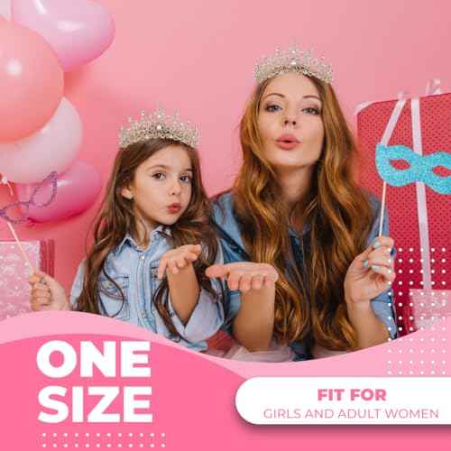 Birthday Tiara Crown with Sash for Women, Headband Hair Accessories for Wedding Party Costume