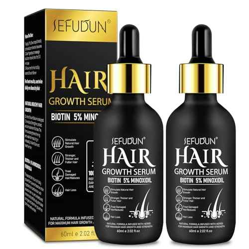 2 Pack 5% Minoxidil Hair Growth Serum,Minoxidil For Men and Women Hair,2.02 oz Biotin Hair Regrowth Serum Treatment For Getting Thicker Healthier Hair
