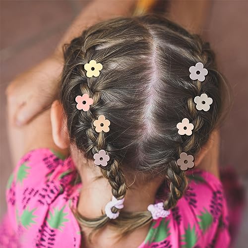 YISSION Mini Hair Clips for Girls and Women - 20Pcs Colorful Flower and Claw Clips for Thin or Thick Hair, with Box Package