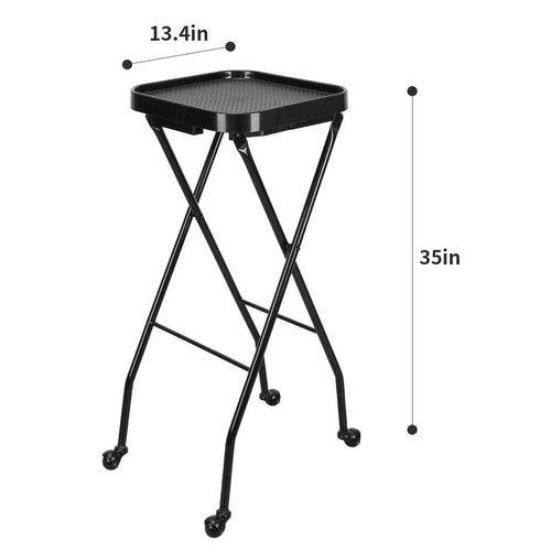 STYLANCE Salon Folding Tray, Folding Salon Rolling Tray on Wheels, Color Tray for Hair Stylist& Esthetician, Tattoo Cart, Beauty