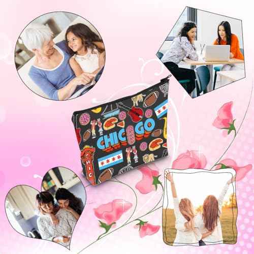 Chicago Souvenir Gift Chicago Welcome Makeup Bag Chicago Travel Zipper Pouch Bag (Chicago bag)