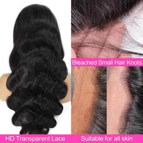 Body Wave Human Hair Wigs for Women Glueless HD Lace Front Wigs Human Hair Body Wave 180 Density Lace Frontal Wigs Human Hair Pre Plucked Body Wave 13x6 Lace wig 24 Inch