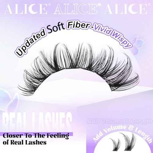 ALICE Lash Clusters Wispy Eyelash Clusters 10-18mm 168pcs Cluster Eyelash Extensions Natural Volume Lash Extensions DIY Individual Lashes Clusters with Soft Thin Band