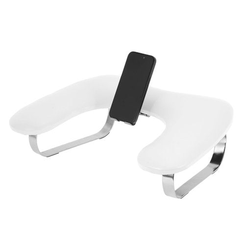 VOCOSTE Nail Arm Rest with Mobile Phone Holder, Manicure Hand Rest, Hand Rest for Nails Tech with Stable Base, White