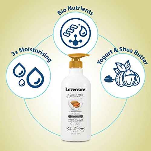 Lovercare Goat Milk Body Lotion for Dry Skin Almond Oil & Cocoa Butter 27.05oz (800ml) - Single¡¦