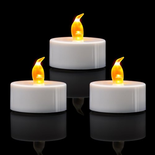 KOABY 100 Pack Warm Yellow LED Tea Lights, Last 100H+, Flickering Flameless Battery Operated Tea Lights for Decor