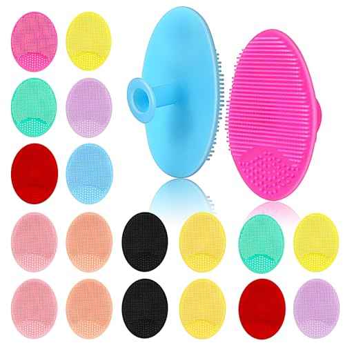 MCIGICM 20PCS Face Scrubber,Silicone Facial Cleansing Brush Face Exfoliator Pads Face Scrub Brush for Skin Facial Scrubber Facial Cleanser Brush
