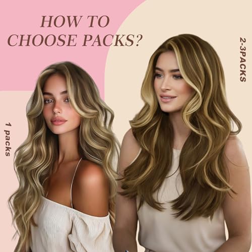 Clip in Hair Extensions Real Human Hair 120g 7pcs Human Hair Clip in Extensions 16 Inch Chocolate Brown Mixed Caramel Blonde #4/27/4 Thickened Straight Real Hair Extensions Clip in Human Hair