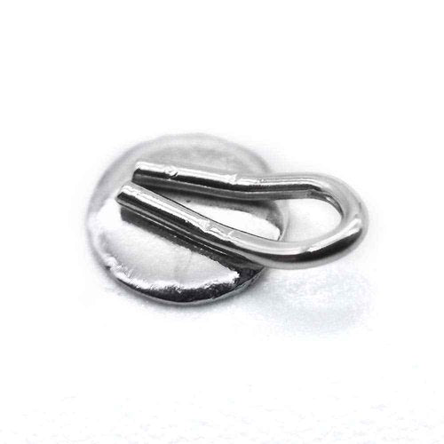 Dental Orthodontic Bondable Caplin Hook Lingual Buttons With Traction Hook,10pcs/Pack, Mesh Base (5 Packs)