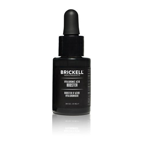 Brickell Men's Hyaluronic Acid Booster Serum for Men, Natural and Organic Hyaluronic Acid Booster for Face to Hydrate and Nourish Skin, Reduce Fine Lines and Wrinkles, Unscented .50 Ounce