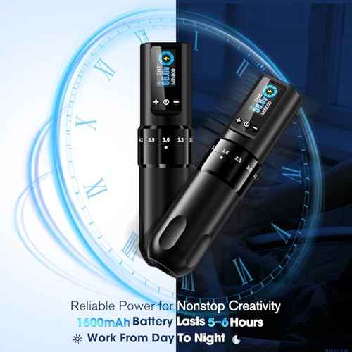 INKin Tattoo Gun with 7 Adjustable Stroke Lengths 2.2mm-4.2mm, Ultra-Plus Wireless Tattoo Pen Machine 1600mAh Power Supply, Tattoo Pen with LED Display for Beginners and Artists