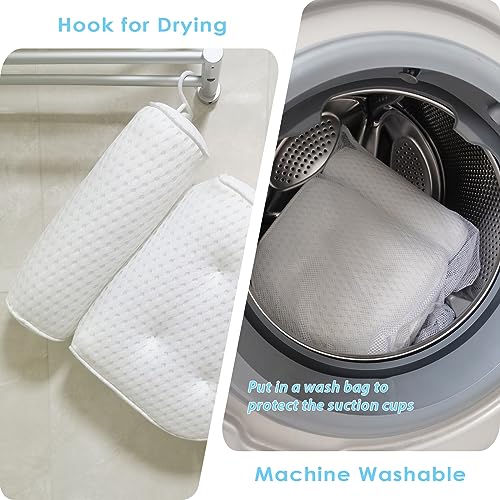 AEROiVi Luxury Bath Pillows for Tub£¬Bath Pillow Bathtub Pillows for Head and Neck Support Bath Cushion Made from Soft Spacer Mesh Material with Suction Cups