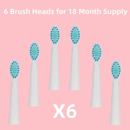 Veseek Diamond Sonic Electric Toothbrush Bling Rechargeable Toothbrushes for Adults with 6 Brush Heads Vibrating Toothbrush-5 Modes, USB-C Fast Charge,2Min Smart Timer,IPX7 Waterproof(Pink)