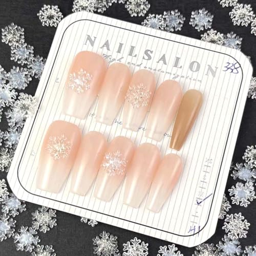 100 Pcs Christmas Nail Charms Snowflake Nail Art Charms with Rhinestones Designs White Transparent Snowflake Nail Supplies for Acrylic Nails Xmas Nail Decoration for Women DIY Manicure Accessories