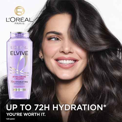 L'Oreal Paris Elvive Hyaluron Plump Hydrating Shampoo for Dehydrated, Dry Hair Infused with Hyaluronic Acid Care Complex, Paraben-Free, 12.6 Fl Oz