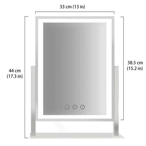 HIEEY Lighted Makeup Mirror, Hollywood Vanity Mirror with Lights, Three Color Lighting Modes, and 5X Magnification Mirror, Smart Touch Control, 360°Rotation (17.3in,White,Gift Box)