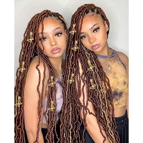NAISKA Butterfly Dreadlock Accessories [10Pcs], Gold Hair Braid Charms, Cuffs Clips Rings, Women and Teen Girls Gifts