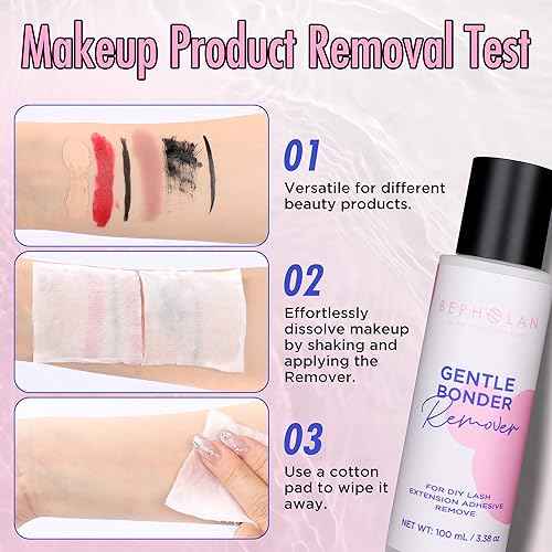 BEPHOLAN Cluster Lash Glue Remover 100ml, DIY Eyelash Extension Remover, Bond & Seal Adhesive Self Use, for Sensitive Eyes, Eye Makeup & Mascara Remover