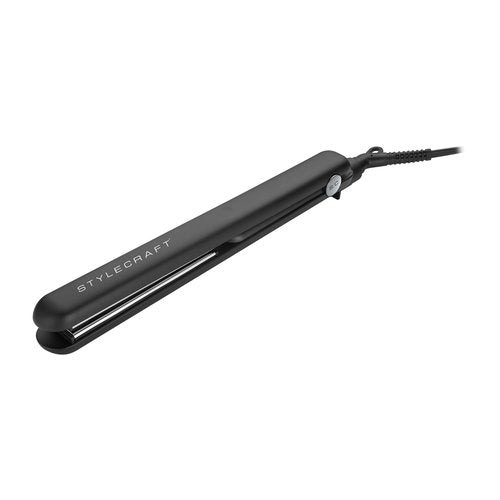 StyleCraft STAY-TEMP Professional 1-Inch Titanium Flat Iron, Titanium Ultra-Thin Hair Straightener for All Hair Types