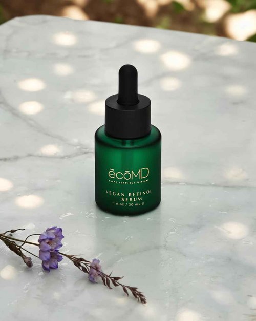 EcoMD Vegan Retinol Serum, 1 fl oz, Gentle Anti-Aging Face Serum with Bakuchiol for Sensitive Skin, Natural Botanical Formula