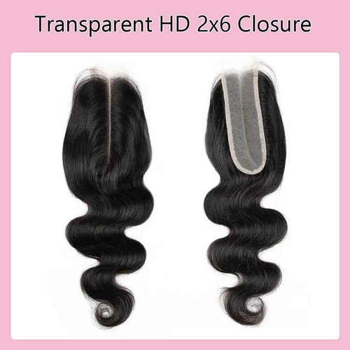 VILSAI Body Wave Human Hair Bundles with Closure (20 22 24+18) 2x6 HD Lace Closure with Bundles 10A Grade Unprocessed Brazilian Virgin Human Hair Natural Black Color