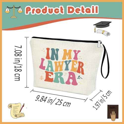 Lawyer Gifts for Women Retro Attorney Gift IN MY LAWYER ERA Zipper Bag for Law Student Attorney to be Graduation Gift Birthday Christmas Gifts for Sister Friends Singer Inspired Merch