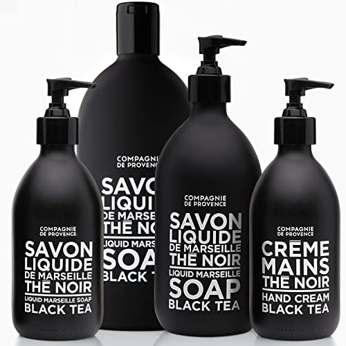 Compagnie de Provence Savon de Marseille Extra Pure Liquid Soap, Black Tea, Two 33.8 Fl Oz Plastic Bottle Refills
