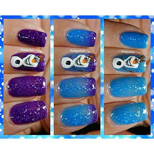 AIMEILI Soak Off U V LED Temperature Color Changing Chameleon Gel Nail Polish - Glitter Purple to Glitter Blue Full Shimmer/Diamond (TC06) 10ml