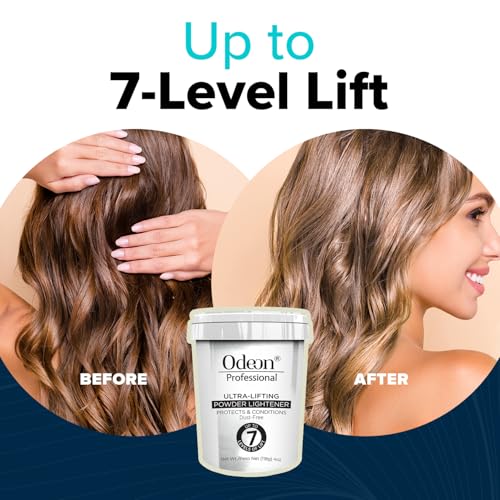 Odeon Professional Ultra-Lifting Hair Bleach Powder 4oz ? Lightens Up to 7 Levels ? For Balayage, Highlights & Full Hair Bleaching ? All Hair Types